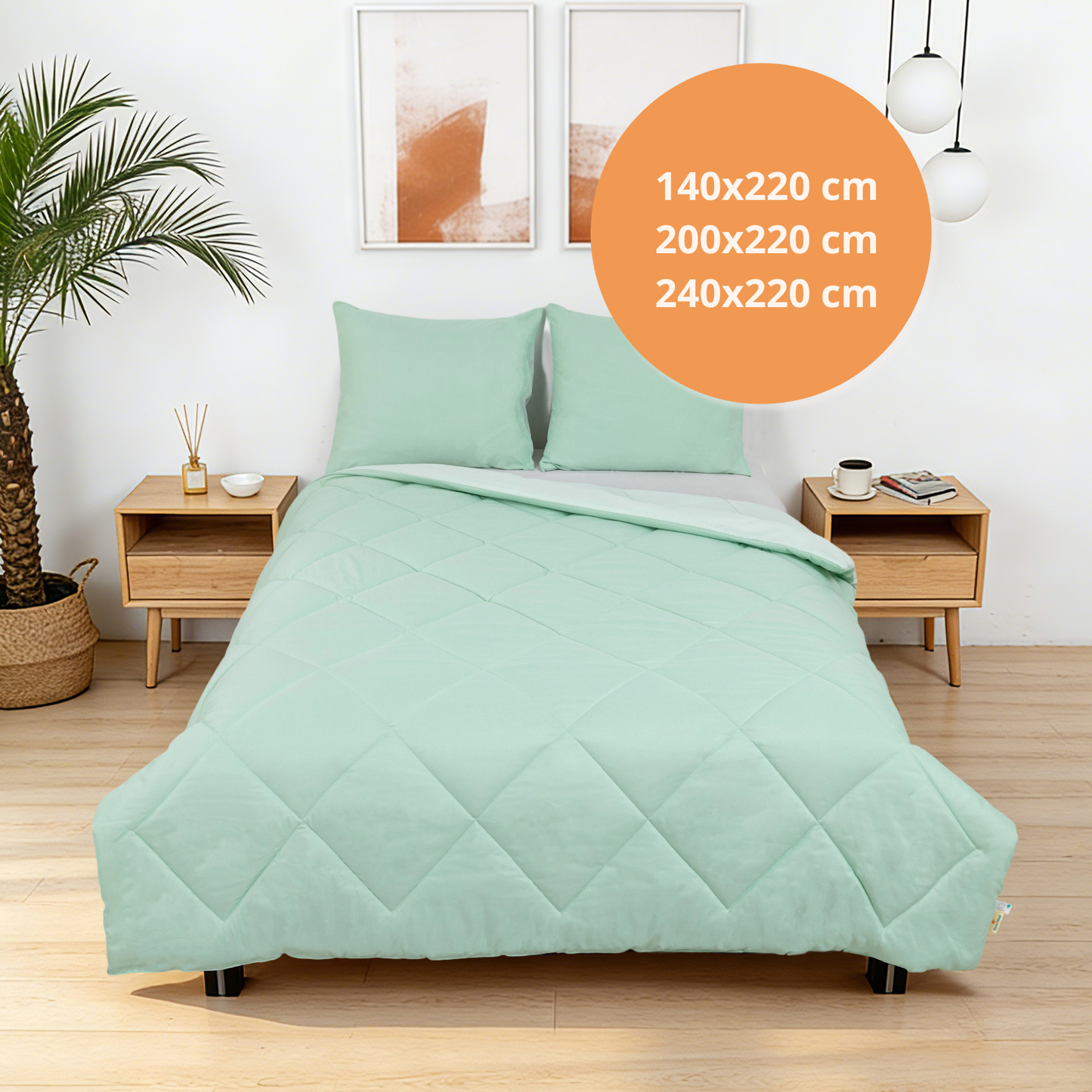 Sommarvino - Nordic Seafoam - Het hoesloos dekbed zonder overtrek |vaste hoes |wasbaar
