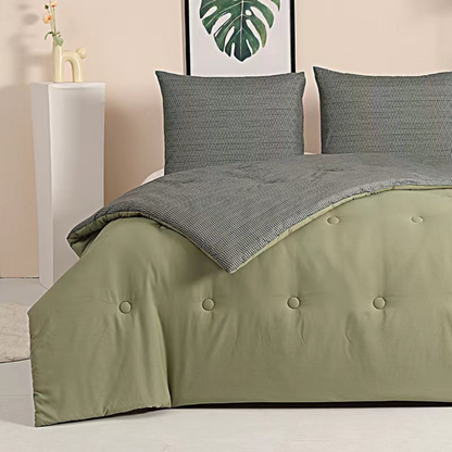 Struktur Olive Leaf - Het hoesloos dekbed zonder overtrek |vaste hoes |wasbaar