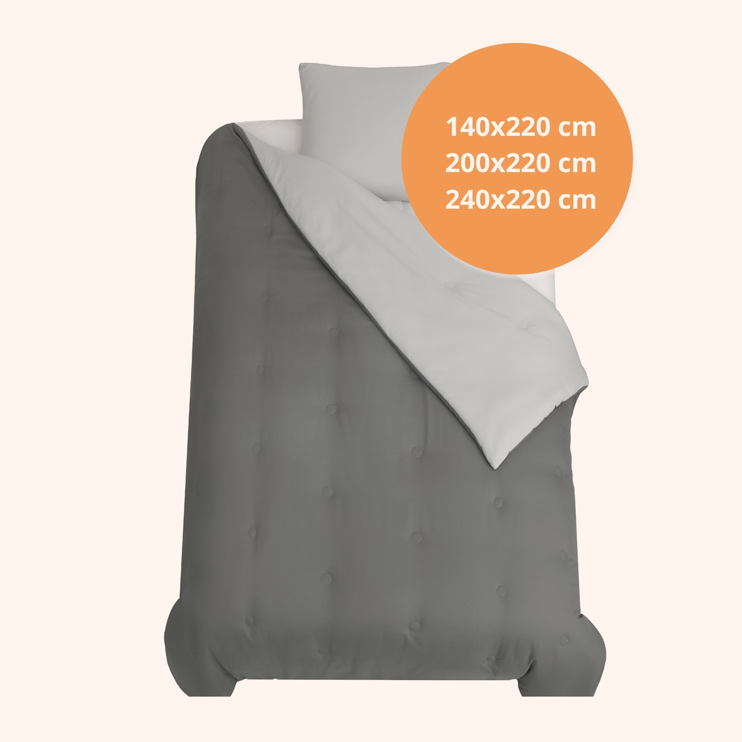 Nørd Stone Grey - Het hoesloos dekbed zonder overtrek |vaste hoes |wasbaar