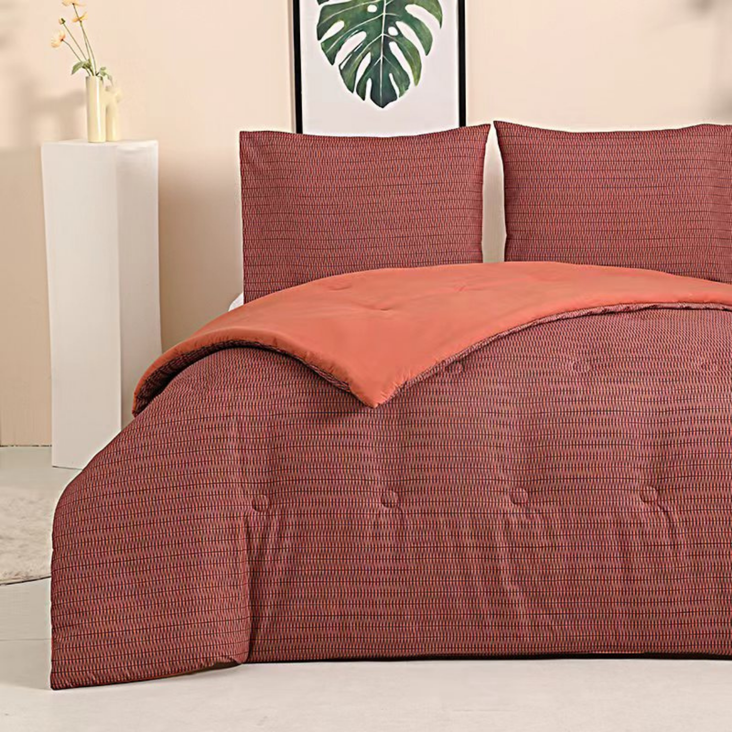 Struktur Velvet Plum - Het hoesloos dekbed zonder overtrek |vaste hoes |wasbaar