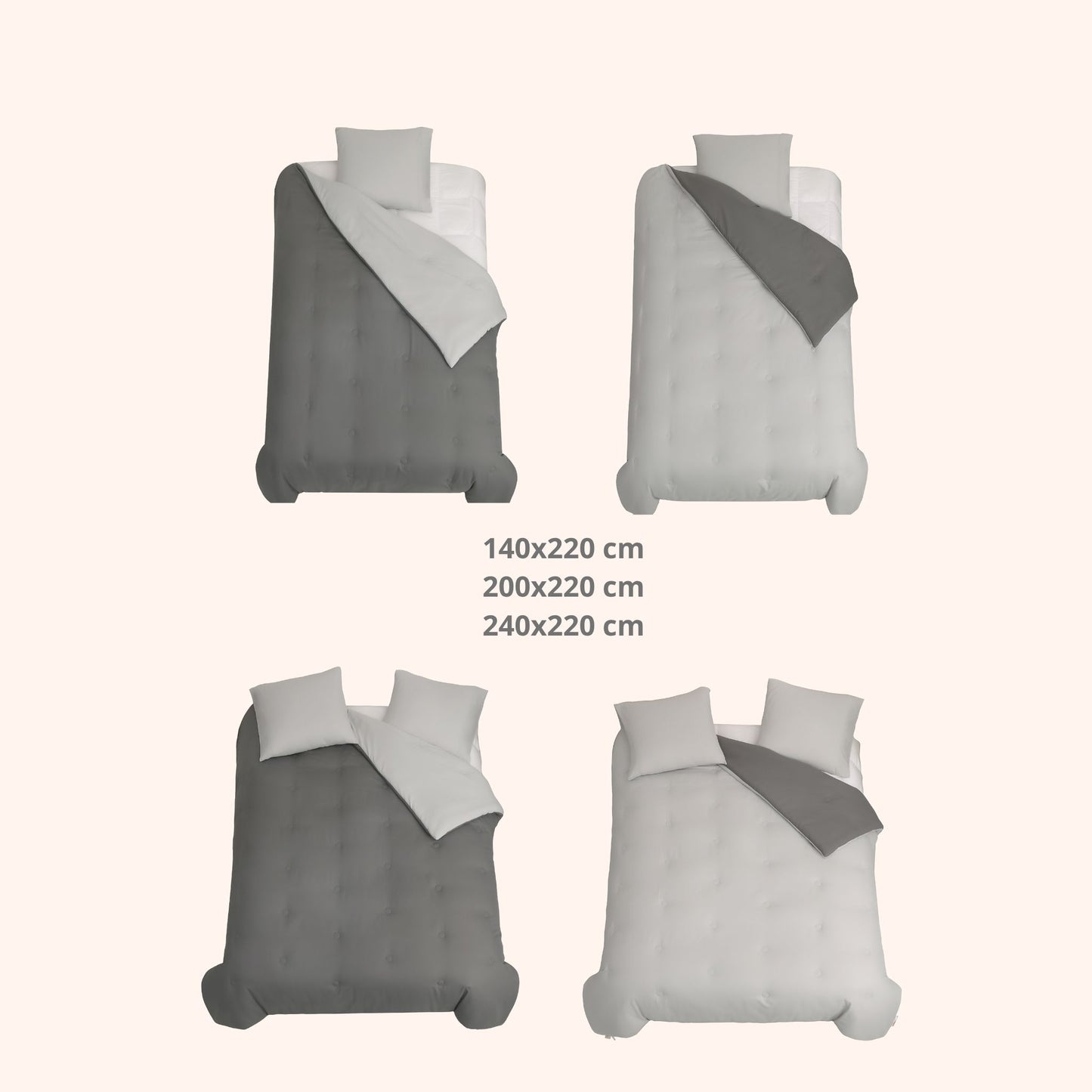 Nørd Stone Grey - Hoesloos dekbed